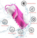 Silicone Body Scrubber, 2 in 1 Body Brush & Hair Scalp Brush for Shower and Bath, Easy Clean, Lathers Well, Stimulating Blood Circulation More