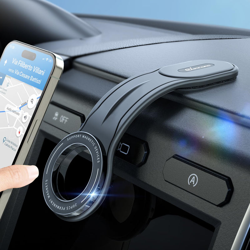 eSamcore for MagSafe Car Mount Detachable, Bendable Aluminum Arm Magnetic Phone Holder for Car【20 Strong Magnets】 Cell Phone Mount for Car Dash