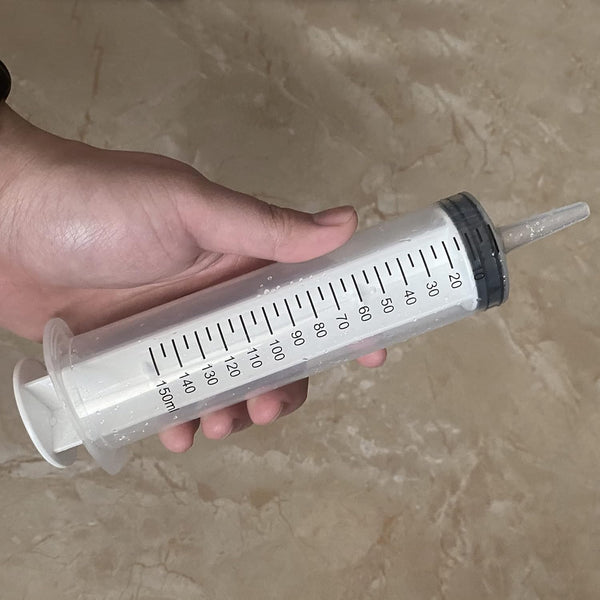 2 Pack 150ml/cc Large Syringe , Individually Sealed Plastic Liquid Syringes with Measurement for Scientific Labs, Measuring, Watering, Refilling,