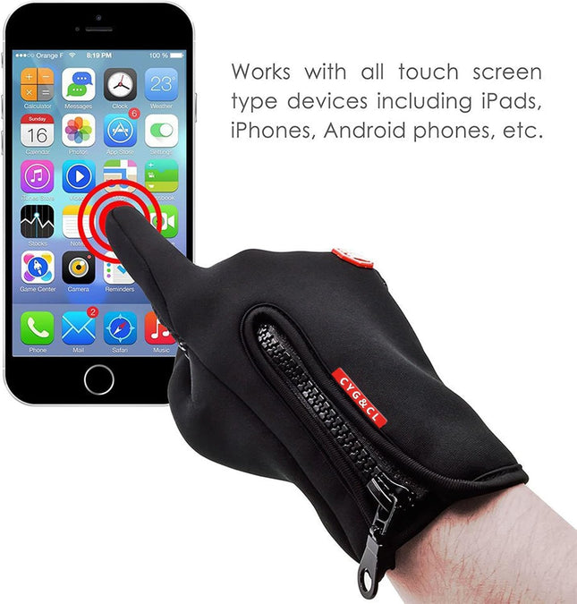 CYG&CL Outdoor Winter Touchscreen Warm Gloves, Water Resistant Windproof Anti-Sl