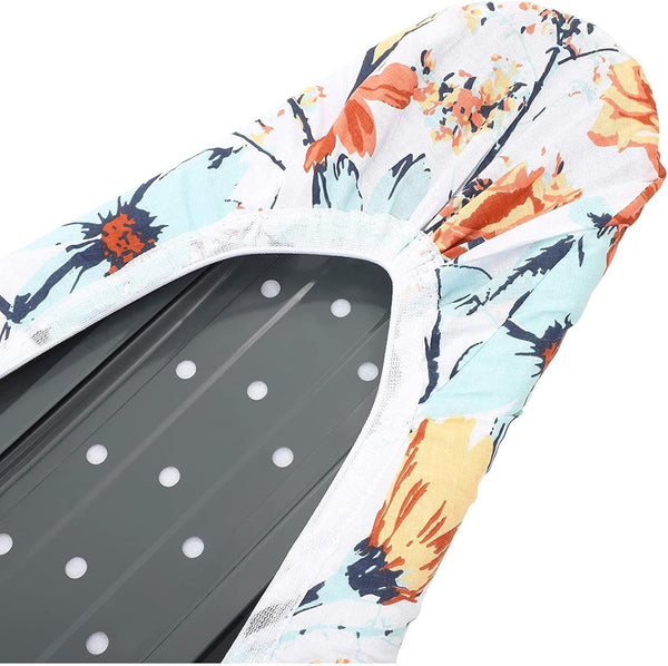 Juvale Ironing Board Cover & Pad - Standard Size 15 x 54 in, Multicolor Floral Print - Extra-Thick Laminated Cotton & Foam Padding with Drawstring