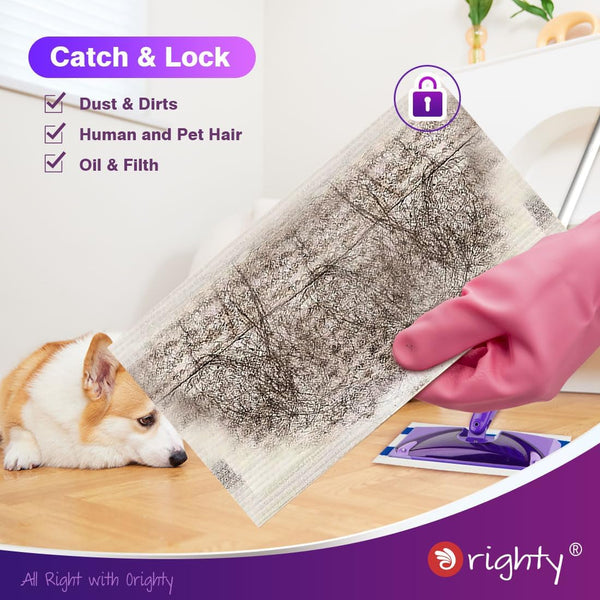 Orighty Dry Mop Pads Refill Compatible with Swiffer Wetjet, Multi-Layer Mopping Pads, Multi Surface Wetjet Hardwood Floor Cleaner Spray Mop Pads