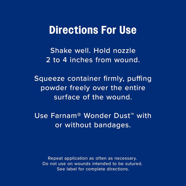 Farnam Wonder Dust Wound Powder, Blood Coagulant for Horses and Show Stock, For Use on Proud Flesh, Granulated Tissue, Stop Bleeding, 4 Ounces