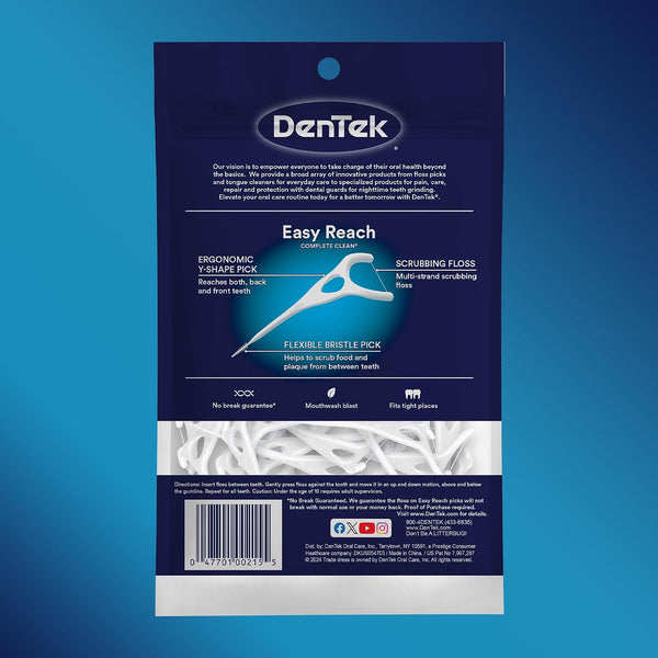 DenTek Complete Clean Floss Picks | Removes Food & Plaque | 75 Count 75 Count (Pack of 1) Picks