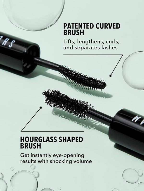 SHEGLAM 2 In 1 Black Volume and Length Waterproof Mascara Long Lasting Dual-Ended Tubing Eye Makeup Waterproof Black