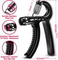 FitBeast Grip Strengthener Forearm Strengthener Hand Grips Strengthener Kit - 5 Pack Adjustable Resistance Black