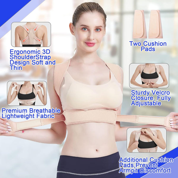 Women Back Braces Posture,Adjustable Upper Back Brace for Clavicle Support and Providing Pain Relief from Neck,Back Brace and Posture Corrector