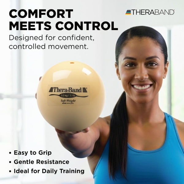 THERABAND Soft Weight, 4.5" Diameter, Weighted Balls for Baseball, Weighted Balls for Softball, Hand Held Ball Shaped Isotonic, Shoulder Strength,