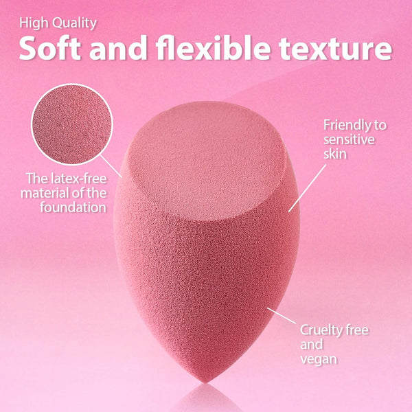 Makeup Sponge Set Foonbe Blender Sponges 7 Pcs for Liquid, Cream, and Powder, Latex Free, Multi Colored Beauty Sponges with 1 Mini Sponge, Vegan &
