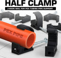 Highcraft ID234x50 Half Clamp with Nail For Pex Tubing Pipe Support, 1/2 in, Black 50 Pack Hook 1/2 in.