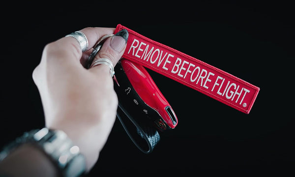 Apex Imports AIXEPA 10x Remove Before Flight Red/White Key Chain 5.5" x 1" (10 Pack)
