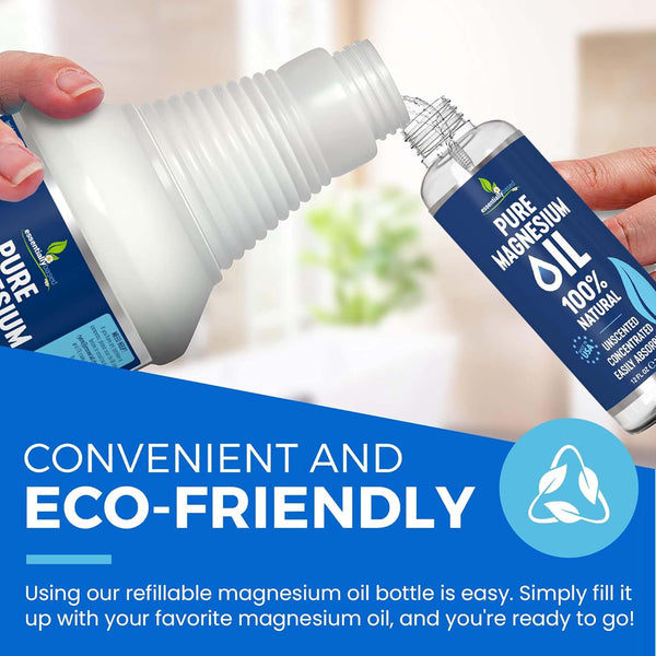 Pure Magnesium Oil Spray 12Oz - Topical Magnesium Spray for Sleep Extra Strength - Less Sting - Less Itch - 100% Natural and Organic Oil - Made in USA