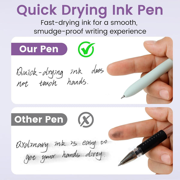 FIOVER Gel Pens, 6pcs 0.7mm Fine Point Black Ink, Quick Dry Smooth Writing Pens for Journaling, Nurse Aesthetic Cute Office School Supplies, Gifts