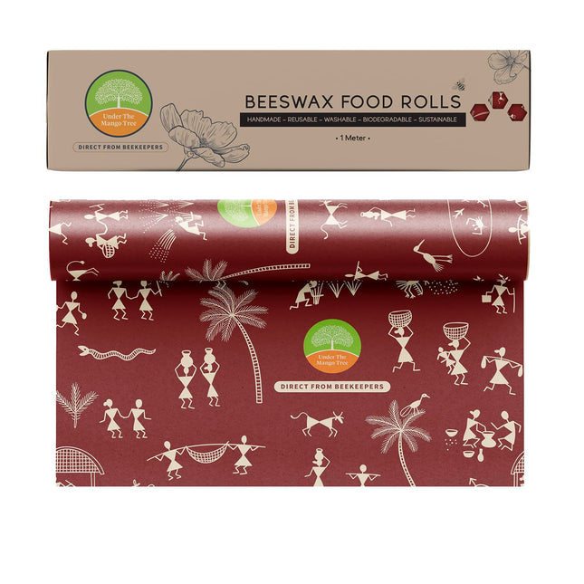 UNDER the MANGO TREE Beeswax Wrap â Reusable Food Wrap Roll 1 Metre (13 X 39 Inch) | Organic Cotton Wax Paper for Food