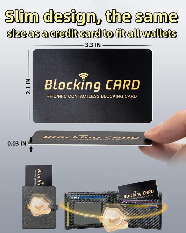 Aigee RFID Blocking Cards 6 Pack, Contactless NFC Debit Credit Card Passport Protector, One Card Protects Entire Wallet for Men and Women, New