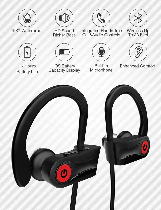 Otium Bluetooth Earbuds Wireless Headphones Bluetooth Headphones, Sports Earbuds, IPX7 Waterproof Stereo Earphones for G