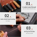 Leather Sewing Kit Leather Stitching Kit with Sewing Awl Waxed Thread Multicolor - Standard
