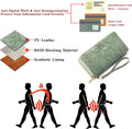 Wallet for Women Clutch Double Zip around Credit Card Holder Leather Women'S Wallet Large Capacity