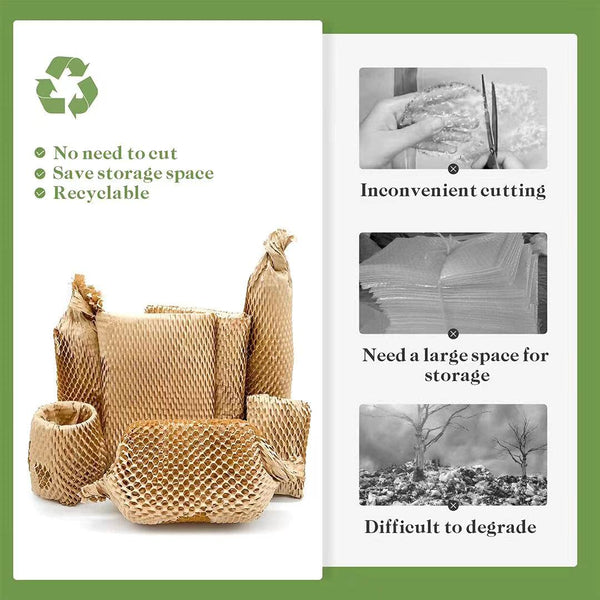 Honeycomb Packing Paper, 15" x 131' Packing Paper Substitute Alternative for Bubble Cushioning Wrap for Moving Shipping Packaging, Recyclable