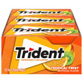 Trident Tropical Sugar-Free Gum, 12 Packs of 14 Pieces (168 Total Pieces) Tropical Twist 12 Count (Pack of 1)