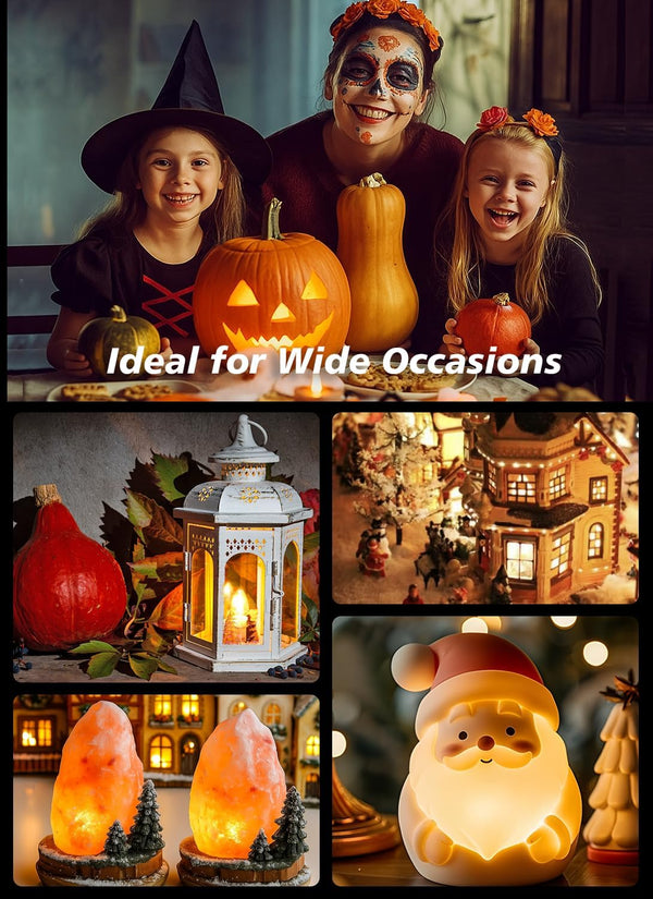 Set of 4 Accessory Cord with One Led Light Bulb 6Ft Blow Mold Light IndoorString Lights, C7 Lamp with Spare Fuse for Halloween and Christmas