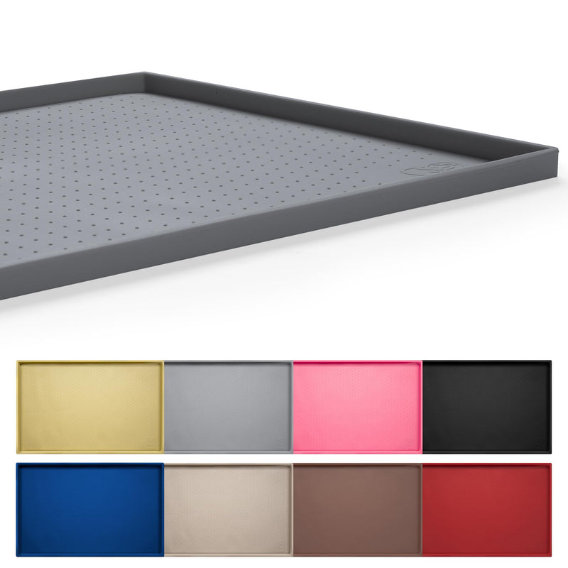 Hubulk Dog Feeding Mat,100% Waterproof BPA Free Silicone Pet Food and Water Bowl Placemat,Dishwasher, High Raised Edge to Prevent Spills,Nonslip