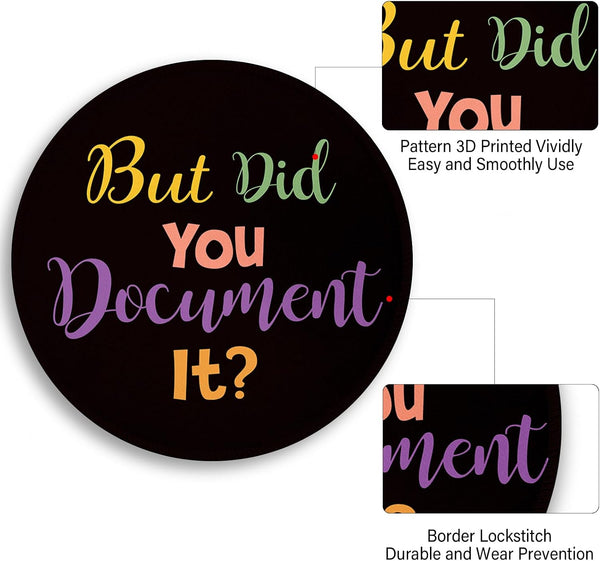 Funny Work Mouse Pad, Small Round Mouse Pads for Desk, Mini Travel Mousepad for Wireless Computer Laptop, Office Desk Accessories, But Did You