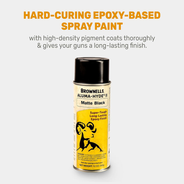 Brownells Aluma-Hyde 2 Epoxy Based Firearms Finish Aerosol Can Matte Black