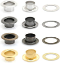 CRAFTMEmore 3/8" (10MM) Hole 100 Sets Grommets Eyelets with Washers for Clothes, Leather, Canvas (Silver)