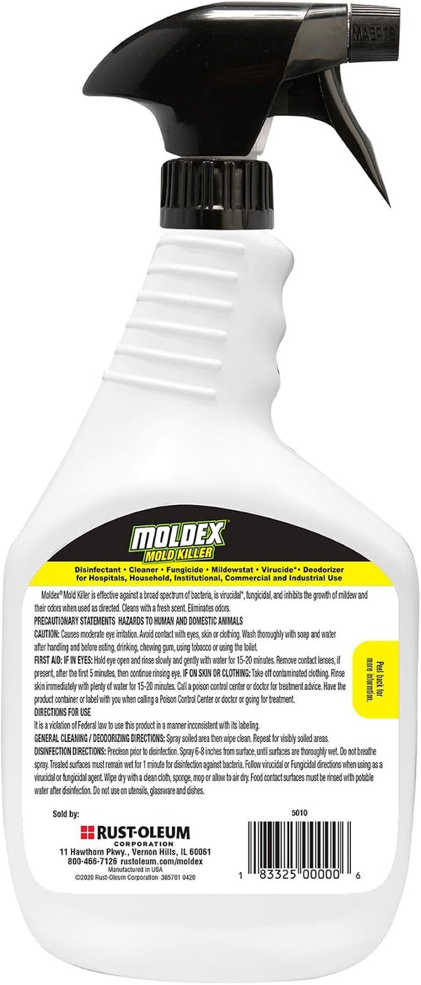 Moldex Mold Killer, Cleans, Deodorizes, Disinfects, 32 oz 32 Fl Oz (Pack of 1)