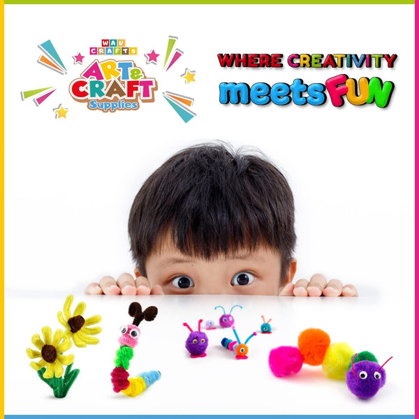 WAU CRAFTS Arts and Crafts Supplies for Kids - 1750 pcs Crafting for School Kindergarten Homeschool - Supplies Set for Craft Art - Supply Kit for