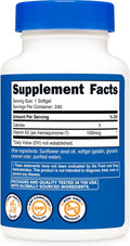 Nutricost Vitamin K2 MK-7 100 Mcg, 240 Softgels - Gluten Free and Non-Gmo MK7