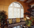 VSUDO Static Cling Decorative Window Privacy Film – Frosted Privacy Window Film with Jasmine Floral & Stained Glass Design, Adhesive-Free Tint for