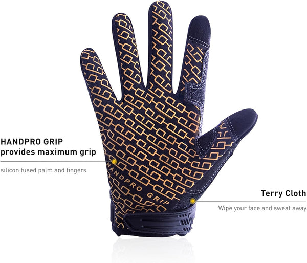 HANDLANDY Mens Work Gloves Touch screen, Utility Mechanic Gloves, Flexible Breathable Fit- Padded Knuckles & Palm Medium Grey
