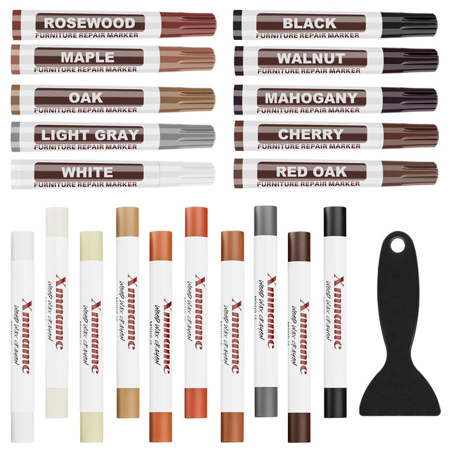 Wood Furniture Repair Kit - Set of 21 Furniture Markers Wood Filler Sticks Wood 