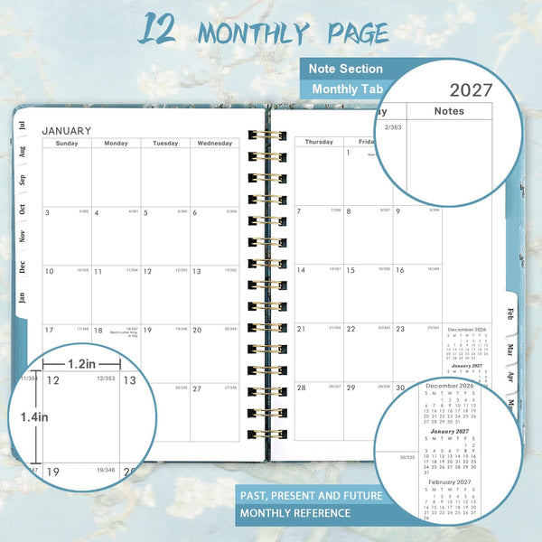Planner 2026-2027- Academic Planner 2026-2027, JUL 2026 - JUN 2027, 6.4" x 8.5" Calendar Planner, Monthly Tabs, Hardcover, Thick Paper, Daily