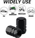 Aluminum Tire Stem Valve Caps Wheel Valve Covers Car Dustproof Tire Cap Cover Accessories, Universal for SUV, Car, Bike and Motorcycle, Hexagon
