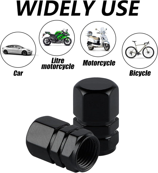 Aluminum Tire Stem Valve Caps Wheel Valve Covers Car Dustproof Tire Cap Cover Accessories, Universal for SUV, Car, Bike and Motorcycle, Hexagon