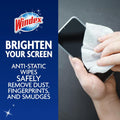 Windex Electronic Cleaning Wipes, Pre-Moistened Screen Wipes for Tvs, Phones, and Other Electronics, Resealable for a Freshness Lock, 25 Count