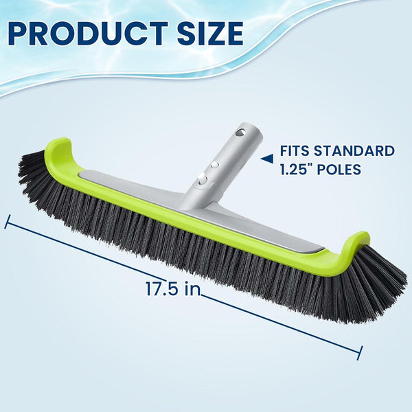 17.5-Inch Curved Pro Pool Brush Head for All Pool Surfaces 17.5" Curved Pro