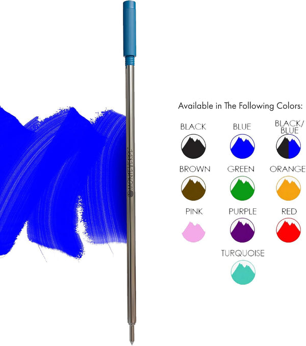 Monteverde Ballpoint Refill to Fit Cross Pens, Medium, Blue, 2 Pack | Smooth, reliable ballpoint refill made for everyday writing, forms, notes,