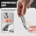 FERYES Angled Head Long Handled Toenail Clipper for Seniors - Large Wide Jaw Nail Clipper with Catcher for Thick Nails - Easier Trimming,