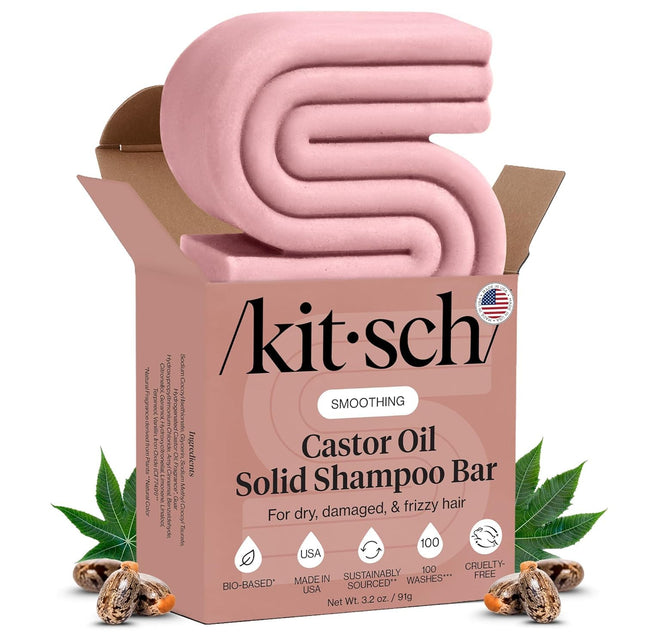 Kitsch Castor Oil Shampoo Bar Soap for Hair Care - Organic Castor Oil Hair Shamp