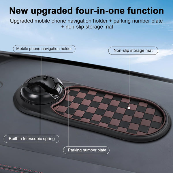 Multifunction Car Anti-Slip Mat, Rotatable anti Skid Car Dashboard Pad with Temporary Parking Numbe, 360ÃÂ° Rotating Universal Car Phone