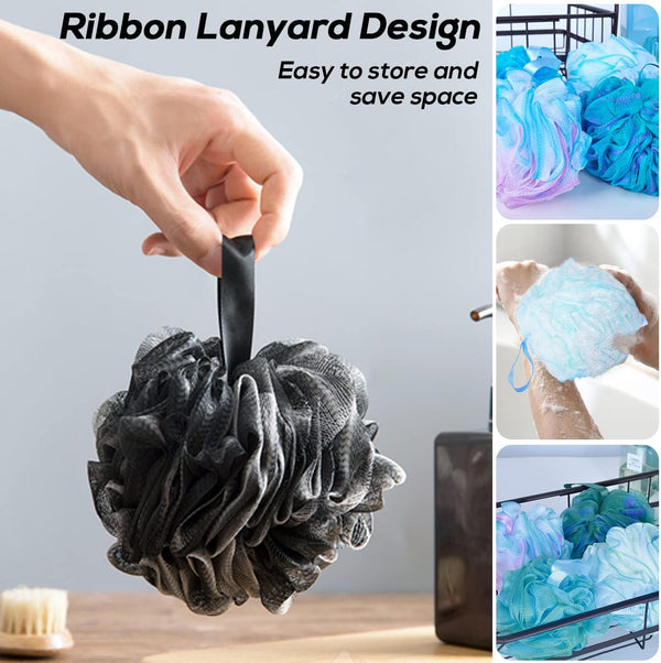 10 Pcs Shower Loofahs,Bath Shower Loofah Sponge,Exfoliating Shower Pouf Balls for Women,Men,Body Wash Bathroom,Exfoliate with Beauty Bathing