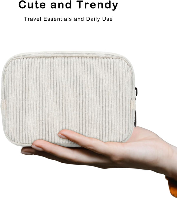 E-Tree Cute Small Makeup Bag,Cosmetic Toiletry Make up Little Items Pouch for Purse,Zipper Mini Tech Charger Cable Electronic Organizer