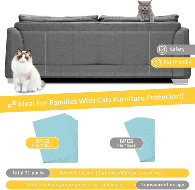 Xmzcymyo anti Cat Scratch Furniture Protectors, 11PCS Cat Scratch Deterrent Tape