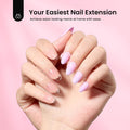 Beetles Gel Nail Kit Short Almond, with Dehydrator and Primer | 576Pcs Half Matte Etch-X Gel Nail Tips Solid Nail Glue Mini Lamp Acrylic Tips DIY