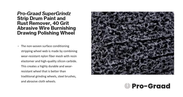 Strip and Clean Abrasive Drum Paint and Rust Remover, 40 Grit Wire Drawing Polishing Wheel for Metal Wood Surface Conditioning Clean Descale Welds
