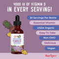 Maryruth Organics Vitamin D3 Liquid Drops | Megadose 4000 IU | USDA Organic Liquid Vitamin D Spray for Adults & Kids | Immune Support & Bone
